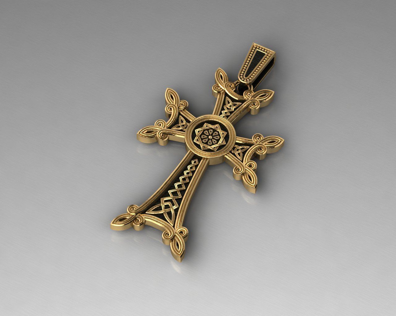 cross Armenian 3D print model_12