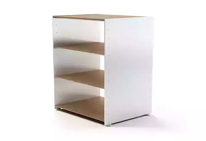 White And Light Brown Modular Shelf System