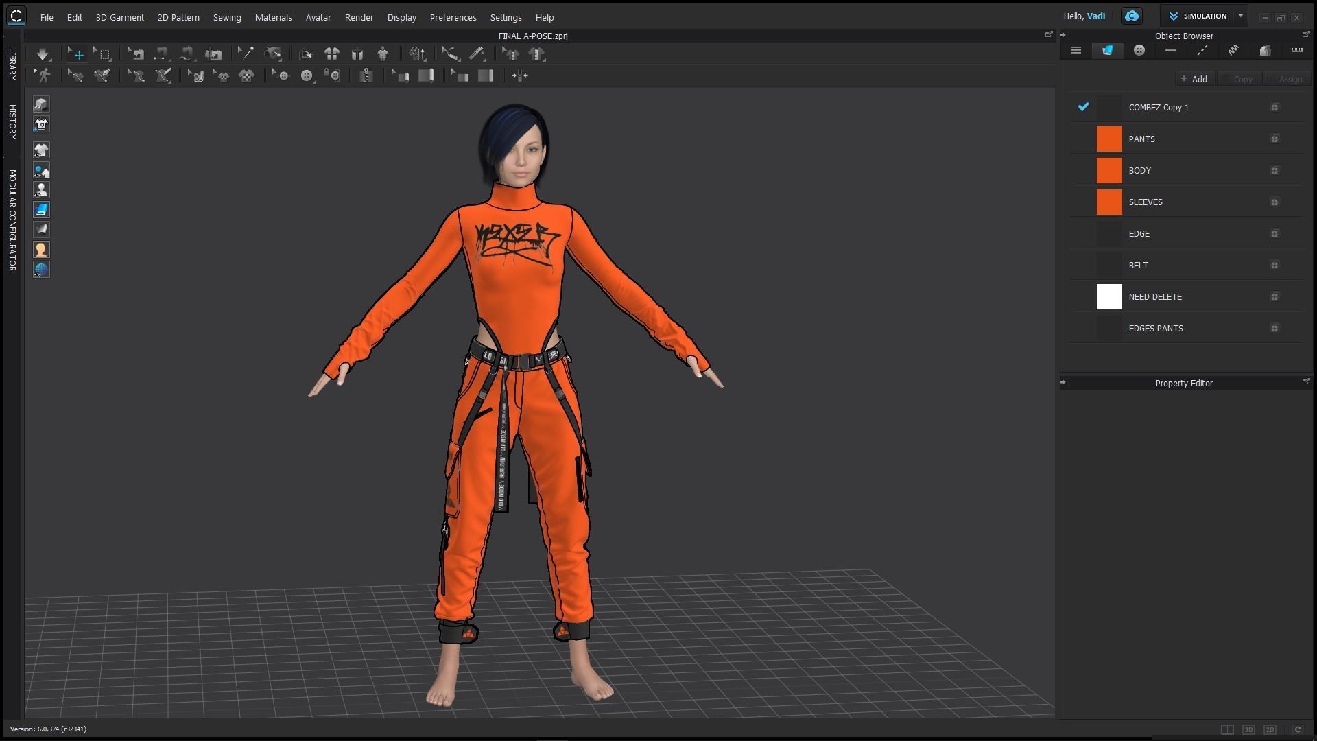 Modern Female Outfit 3 Marvelous Designer project 3D model_4