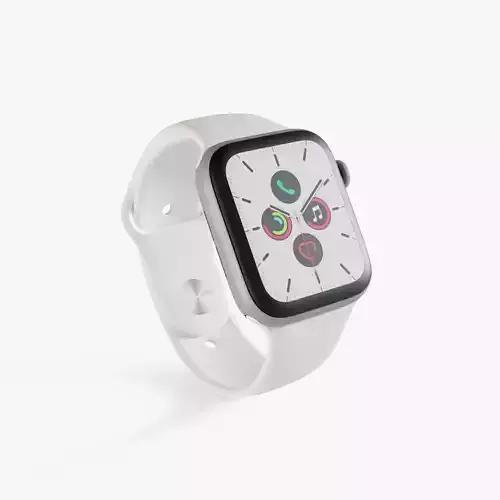 Apple Watch Series 5 White Low-poly 3D model