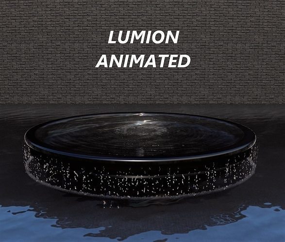 Lumion fountain - animated Low-poly 3D model