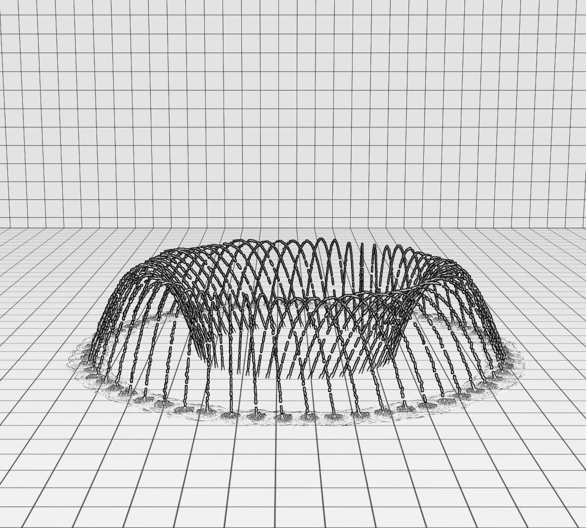 Lumion fountain - animated Low-poly 3D model_2