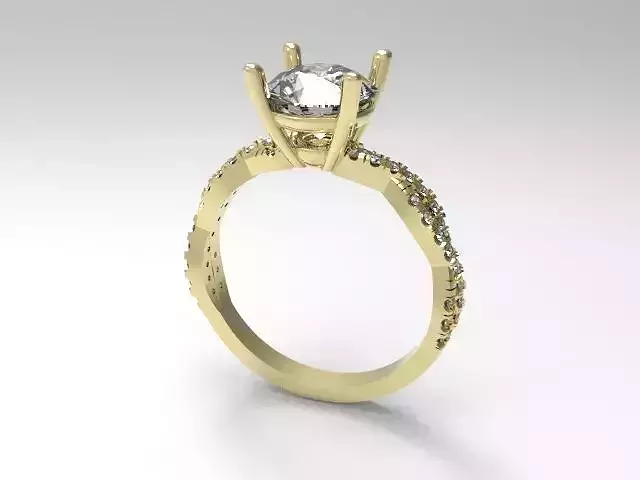 woman solitaire diamond ring 7 parts R00125 