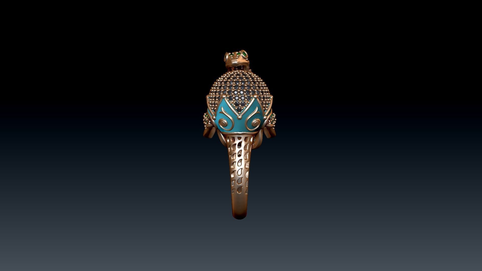 frog ring 3D print model_5