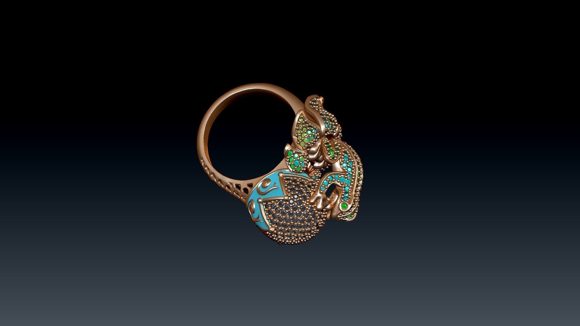 frog ring 3D print model_7