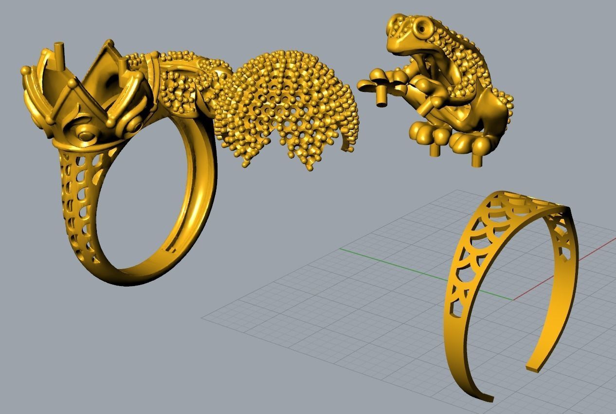 frog ring 3D print model_9