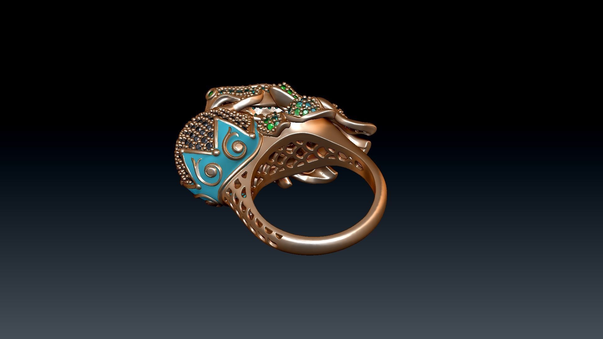frog ring 3D print model_4