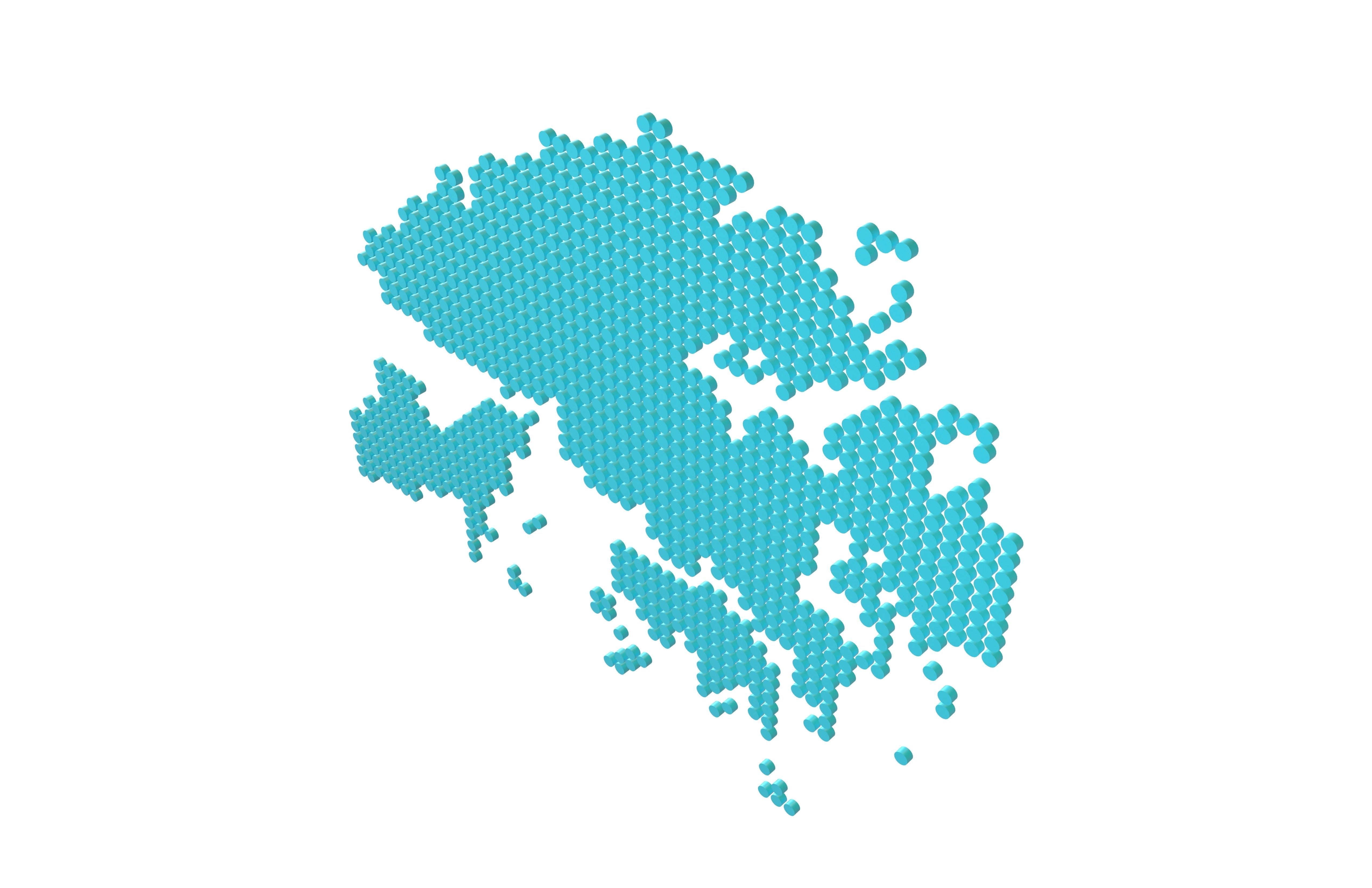 Round Style Hong Kong Map v1 004 Low-poly 3D model_3
