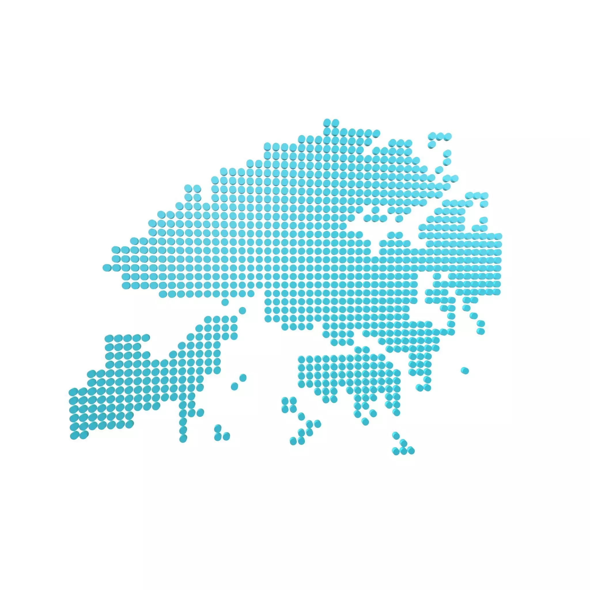 Round Style Hong Kong Map v1 004 Low-poly 3D model_0