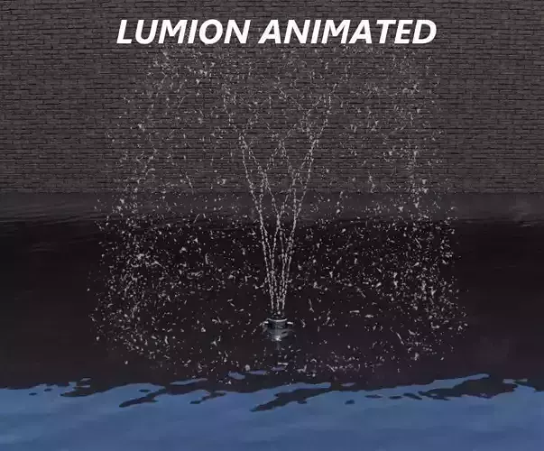Lumion fountain - animated Low-poly 3D model