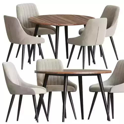 Dining Set round table with four chairs