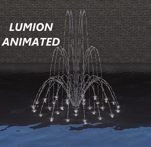 Lumion fountain - animated Low-poly 3D model