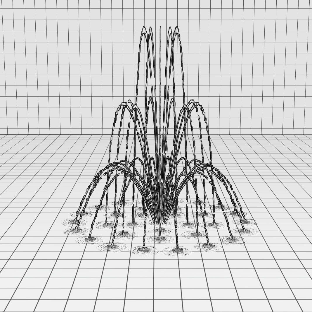 Lumion fountain - animated Low-poly 3D model_2