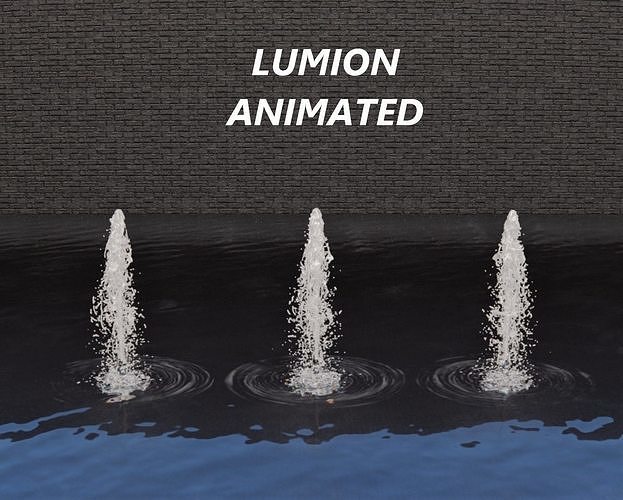 Lumion fountain - animated Low-poly 3D model