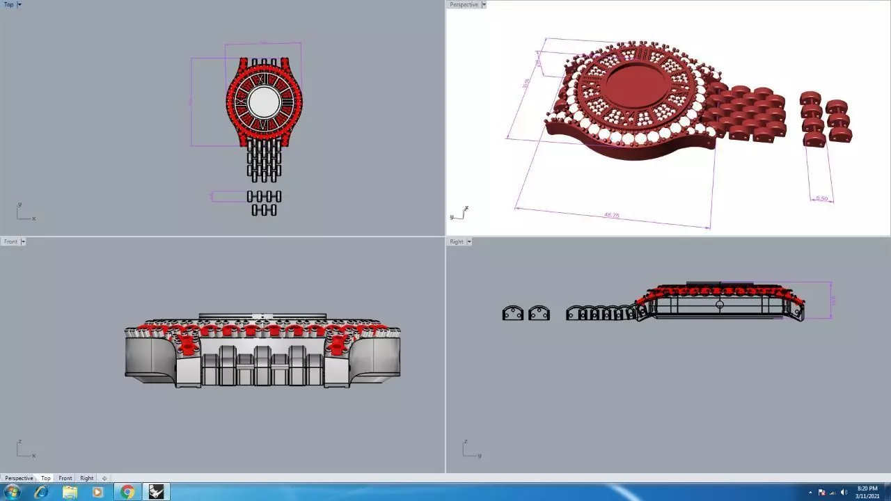 jewellry wacth 3d file  3D print model_0