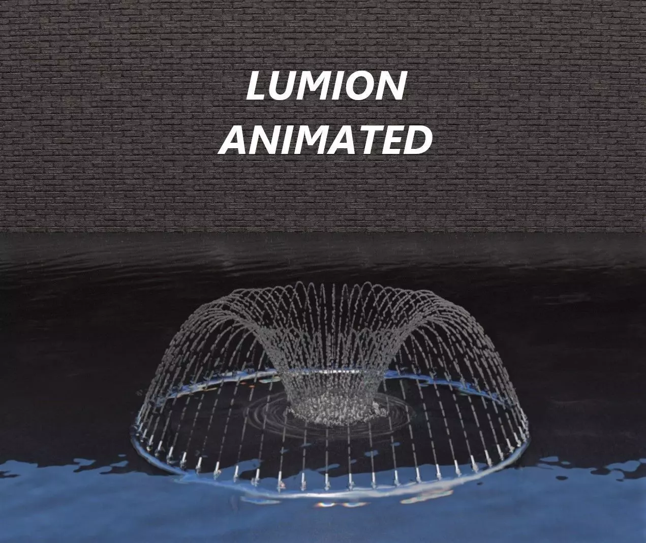 Lumion fountain - animated Low-poly 3D model_0
