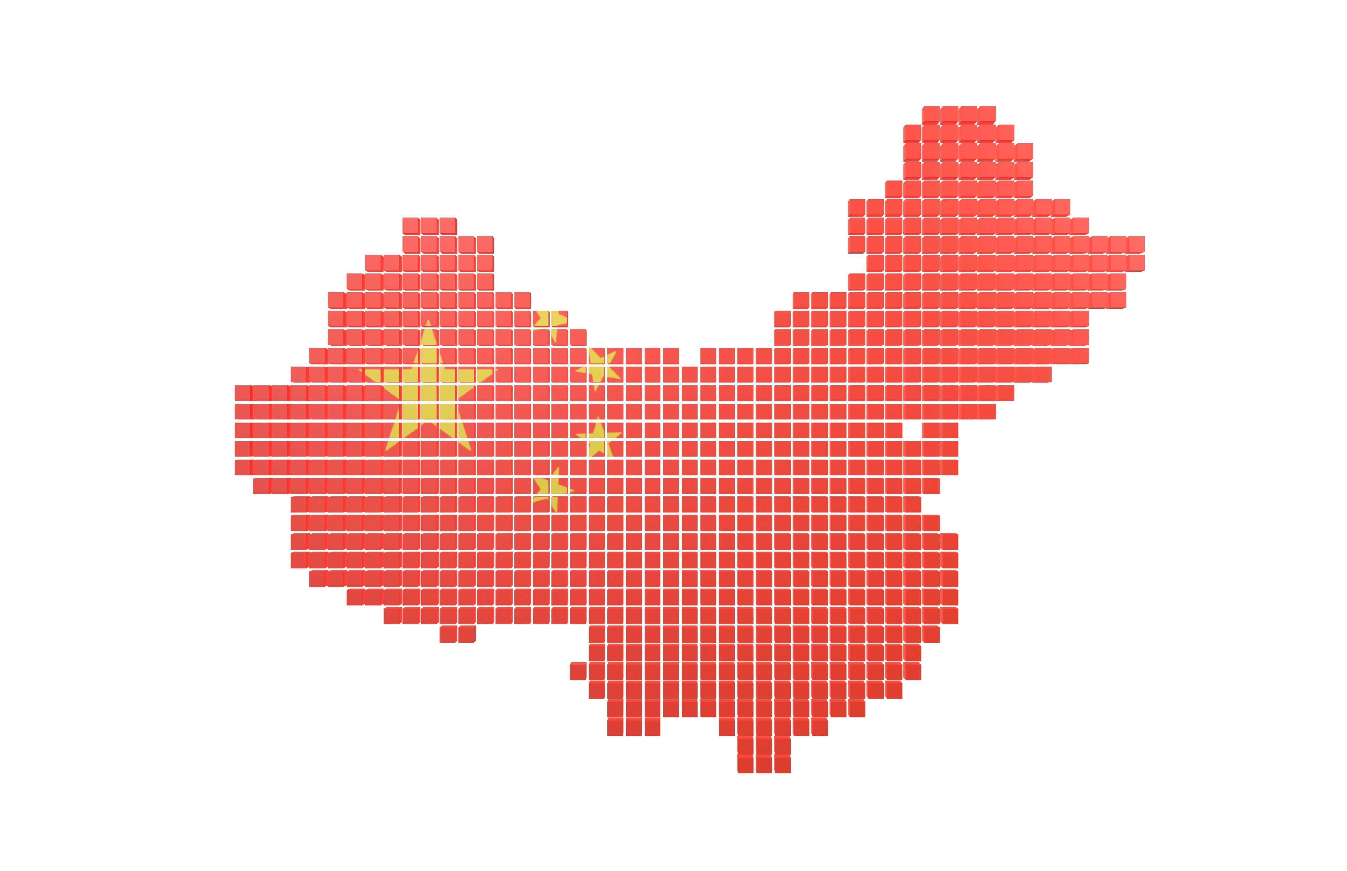 China Map Cube Style v1 001 Low-poly 3D model_1