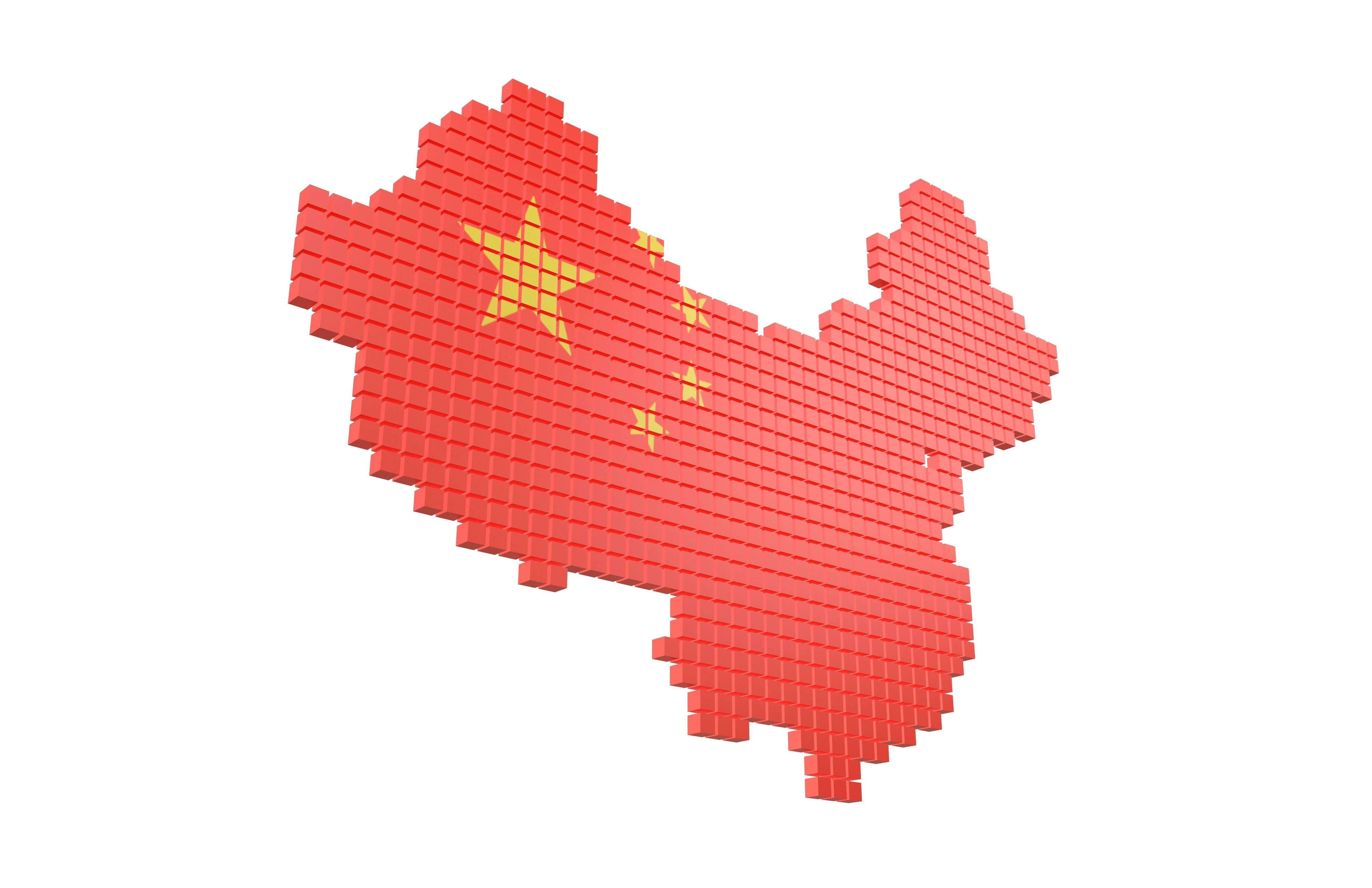 China Map Cube Style v1 001 Low-poly 3D model_3