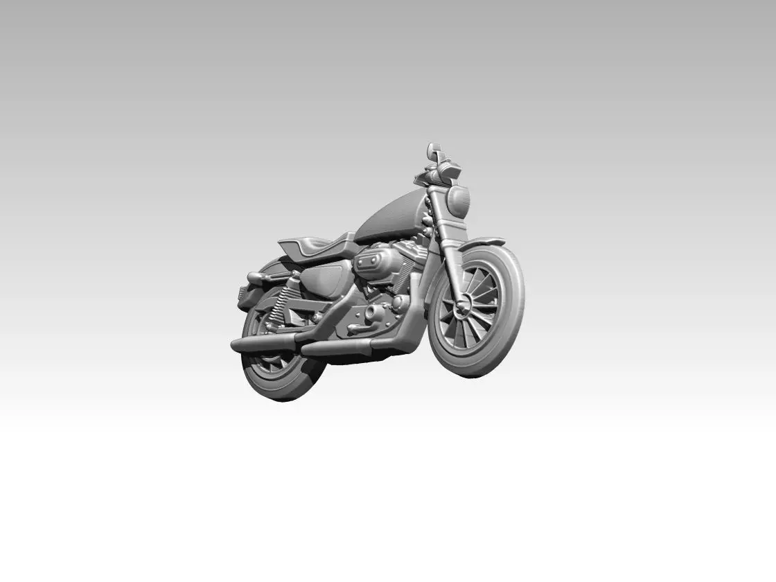 classic motorcycle relief 3D print model_0