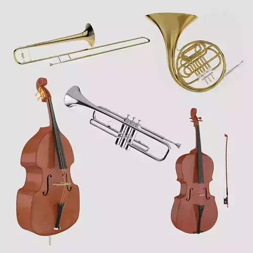 3D model Orchestra Musical Instruments Collection 3D model