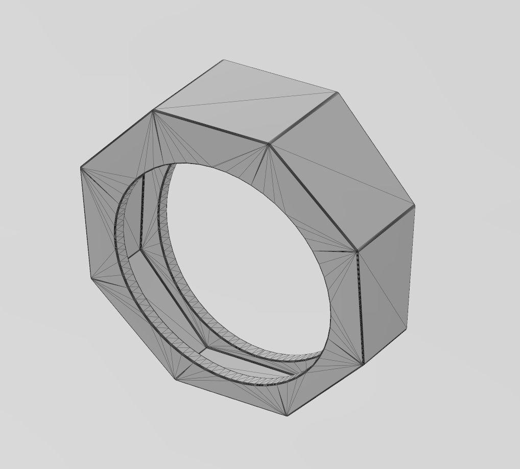 Simple octagonal engravable signet ring size 5to13 3D print model_12