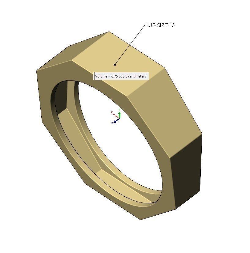 Simple octagonal engravable signet ring size 5to13 3D print model_15