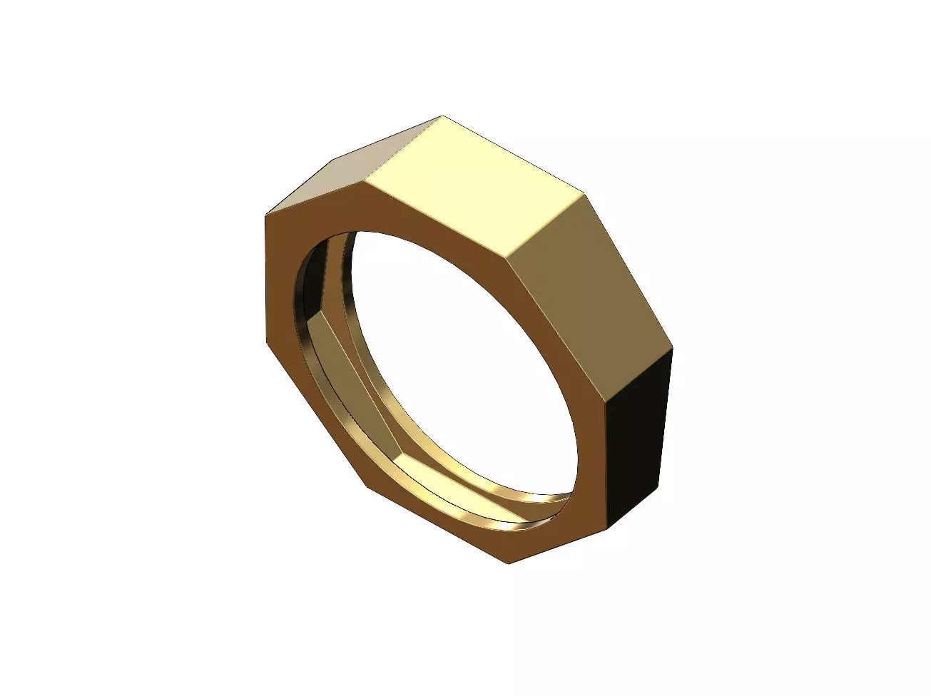 Simple octagonal engravable signet ring size 5to13 3D print model_0