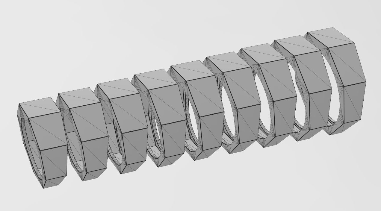 Simple octagonal engravable signet ring size 5to13 3D print model_11