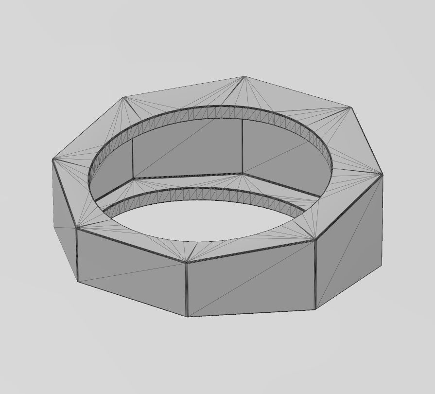 Simple octagonal engravable signet ring size 5to13 3D print model_13