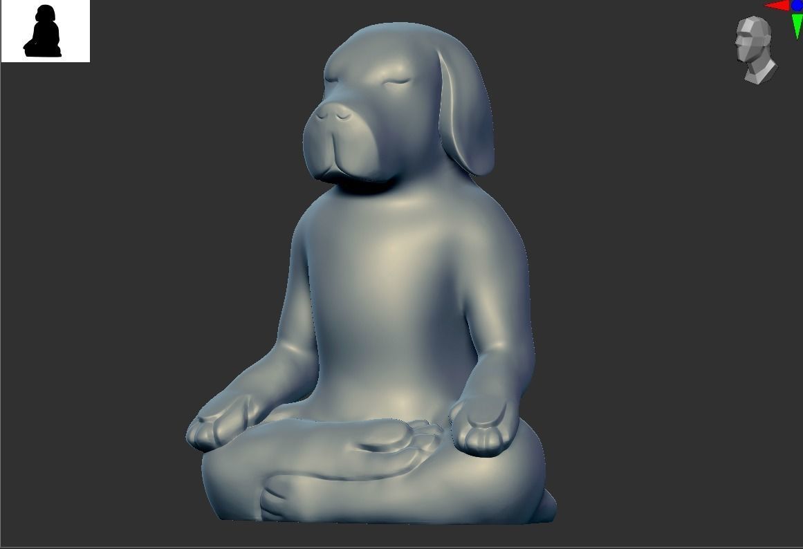 Yoga dog 3D print model_8