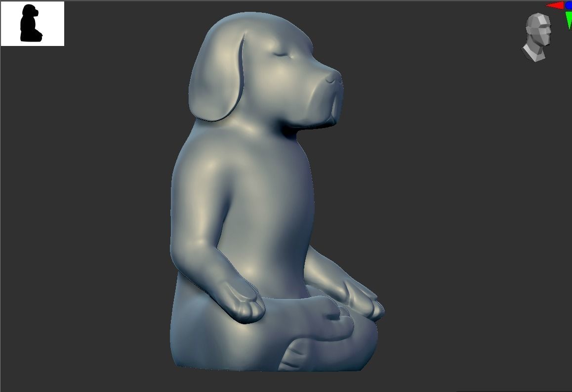 Yoga dog 3D print model_2