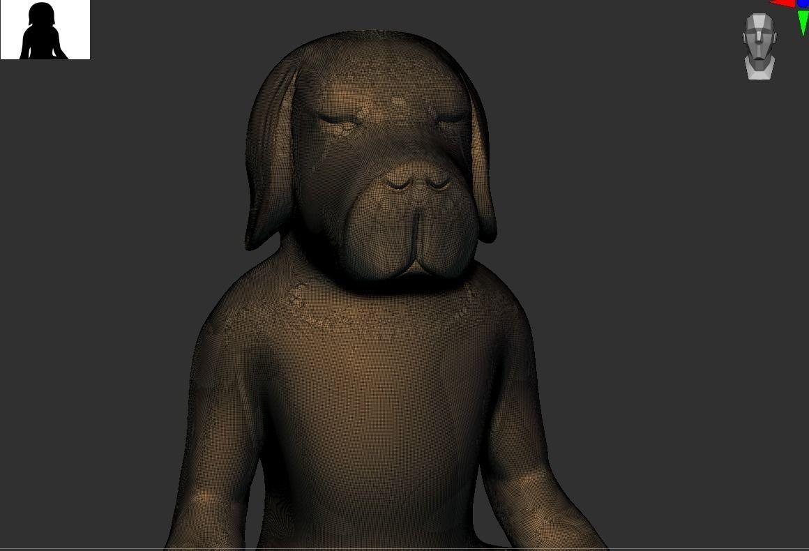 Yoga dog 3D print model_13