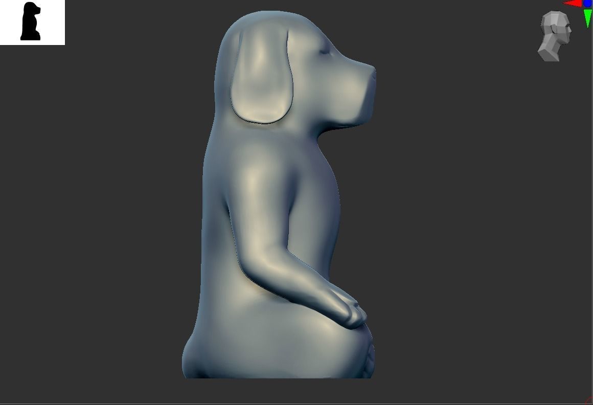 Yoga dog 3D print model_3