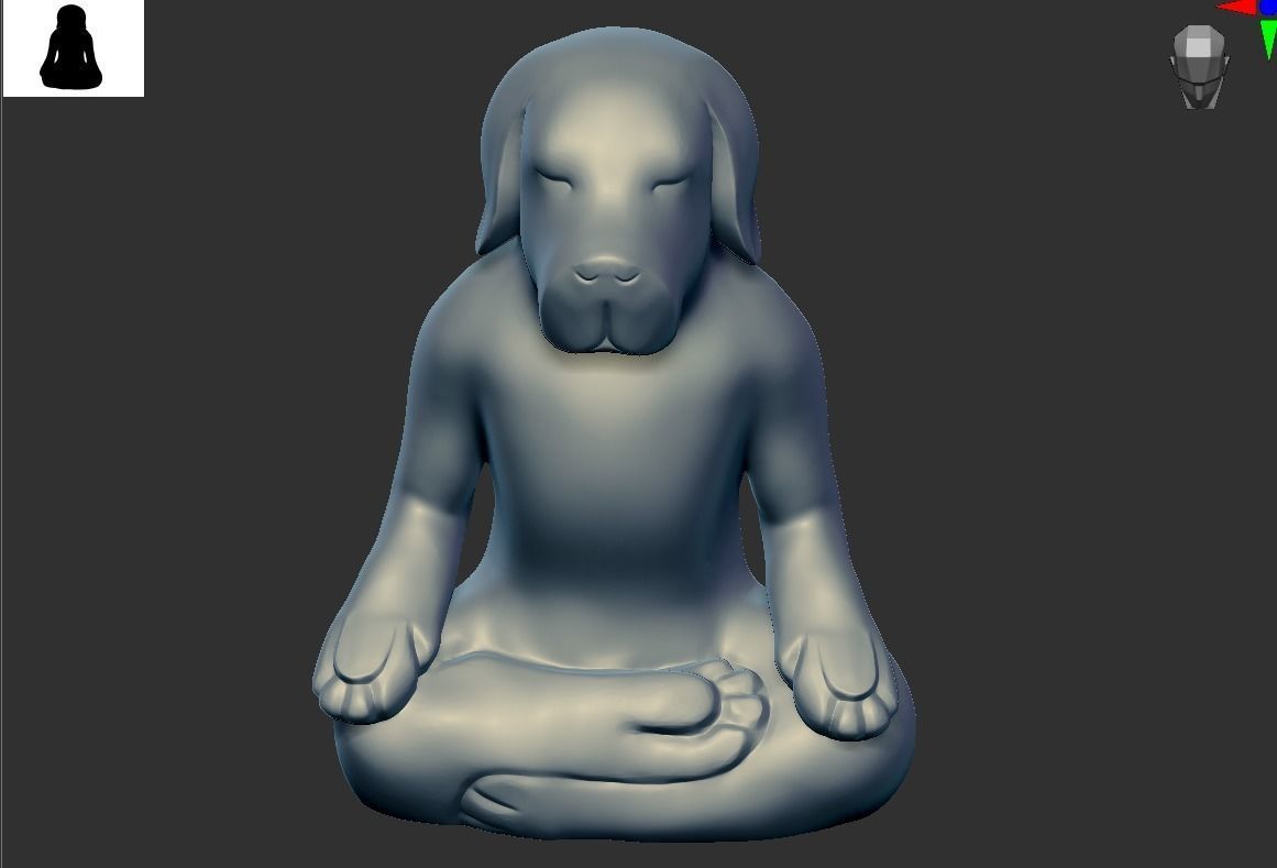 Yoga dog 3D print model_9