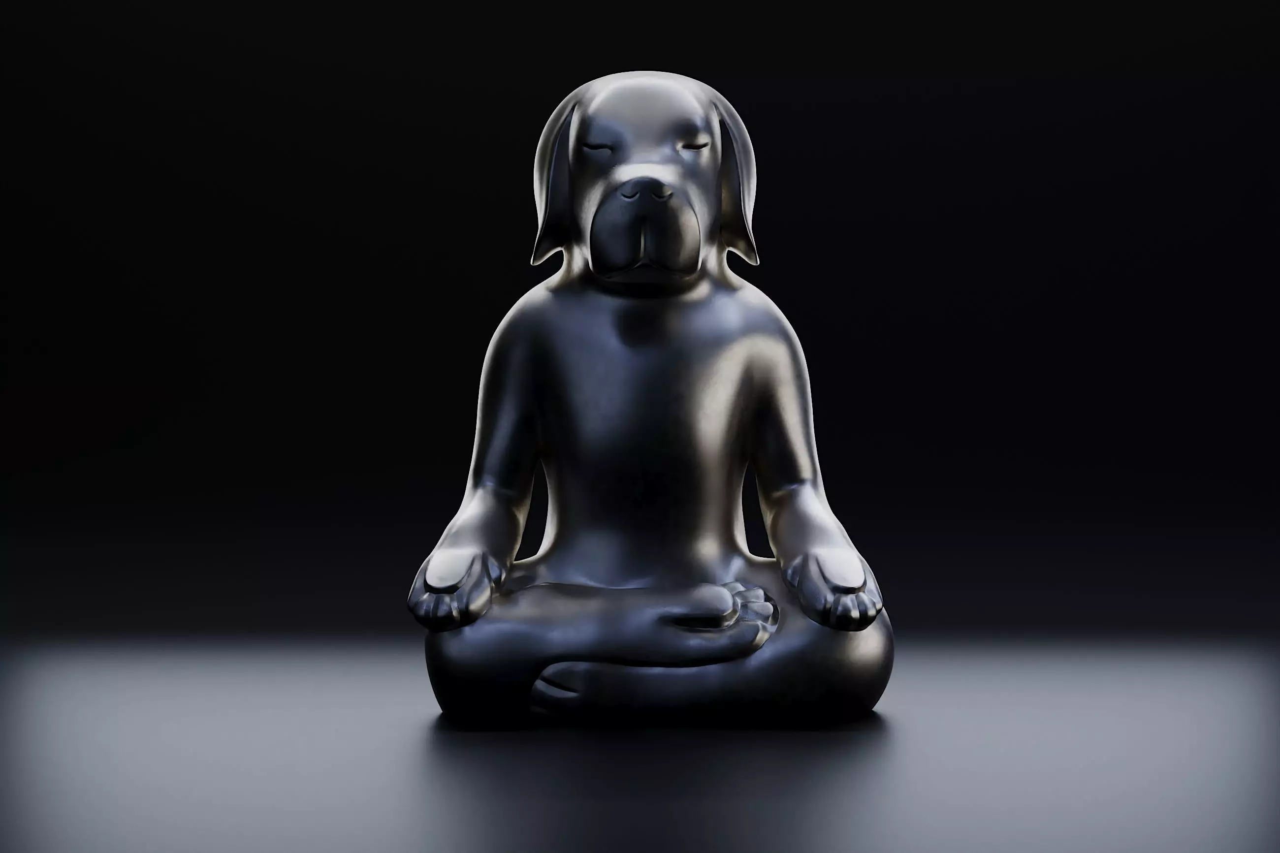 Yoga dog 3D print model_0
