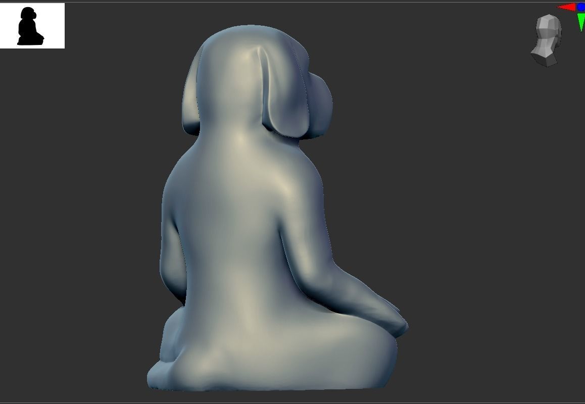 Yoga dog 3D print model_4