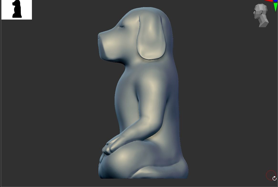 Yoga dog 3D print model_7