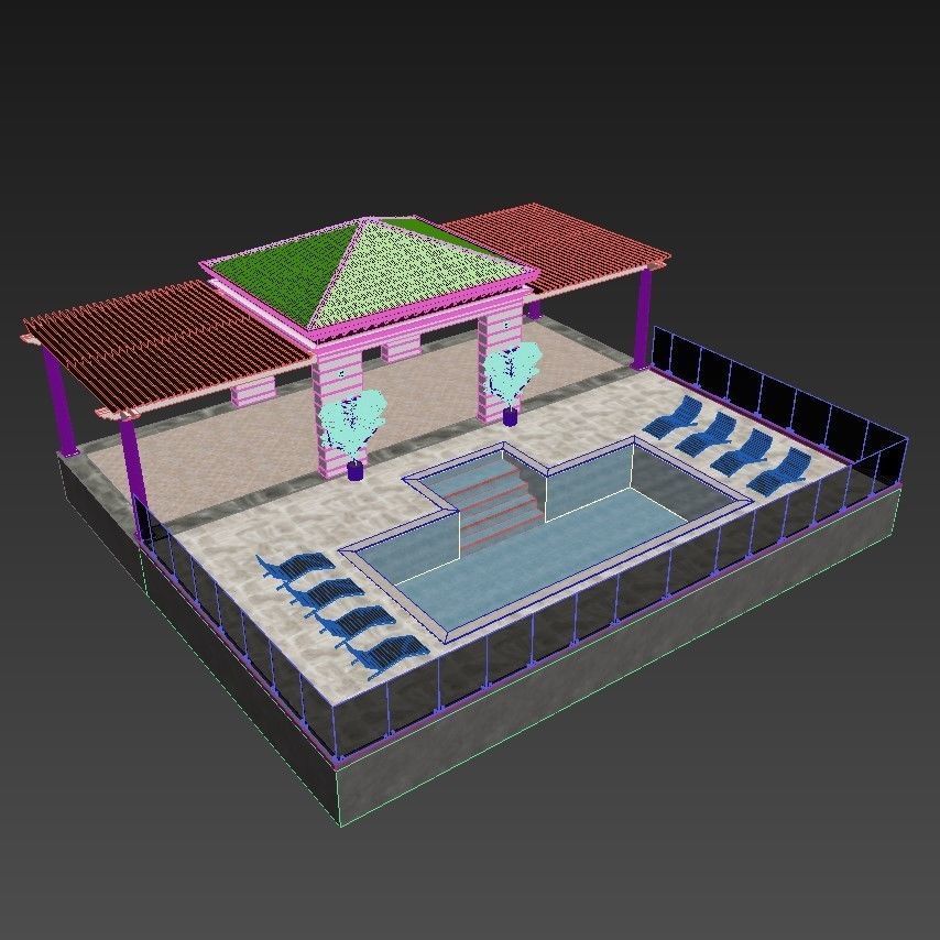 Swimming Pool 3D model_7