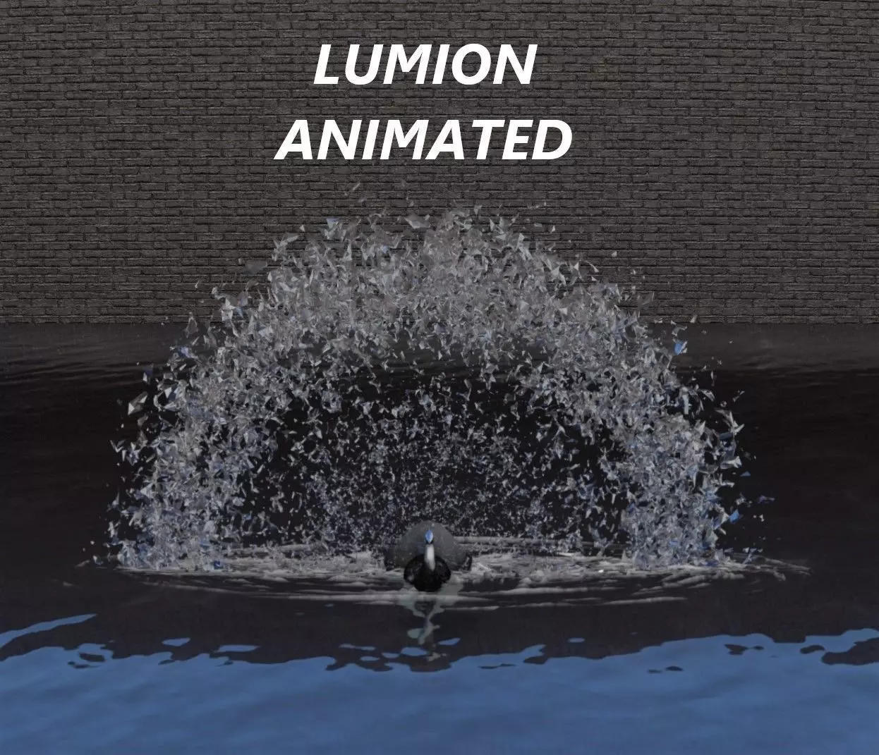 Lumion fountain - animated Low-poly 3D model_0