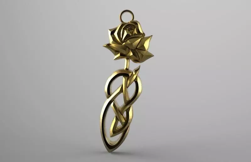 Celtic rose pendant 3D print model