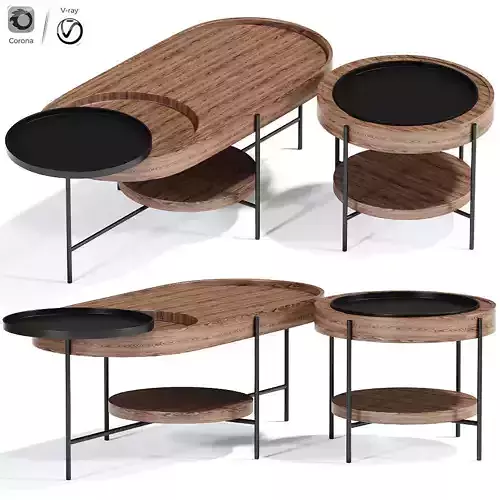 Coffee Table With Storage Shelf 3D model | CGTrader