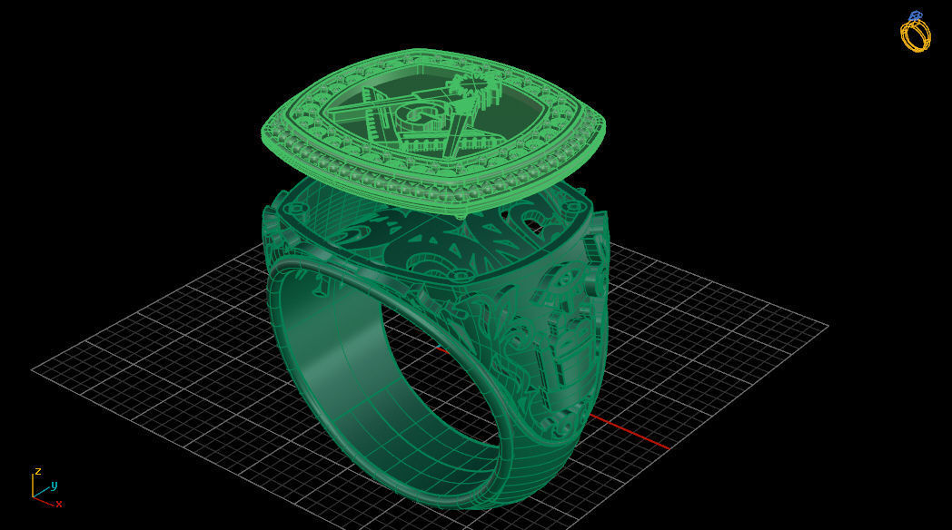 Masonic ring 1 3D print model_4