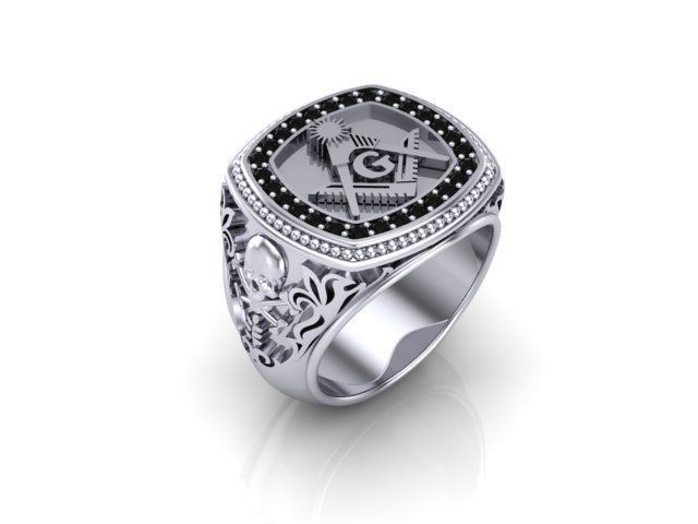 Masonic ring 1 3D print model_1