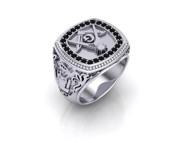 Masonic ring 1 3D print model_0