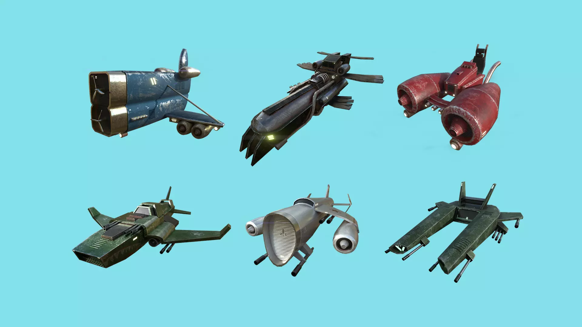 06 Aircraft Spaceship  - Airplanes - Spacecraft Asset 3D Model Collection_0