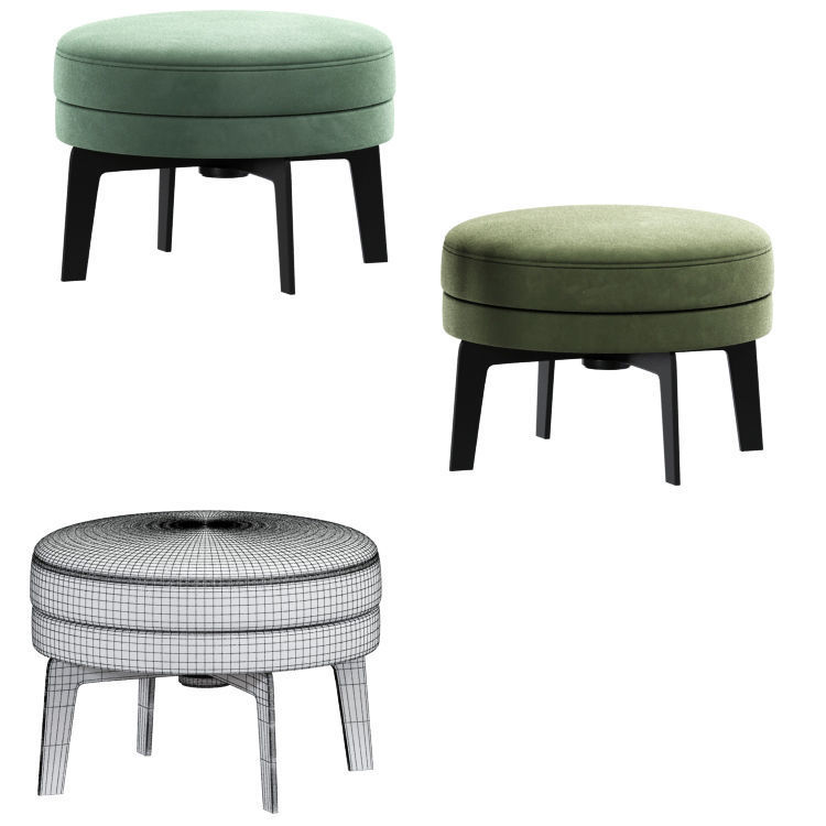 Feel Good Pouf Flexform Ottoman 3D model_2