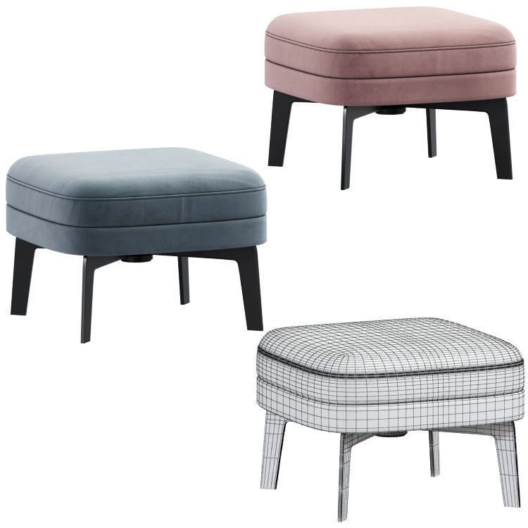 Feel Good Pouf Flexform Ottoman 3D model_3