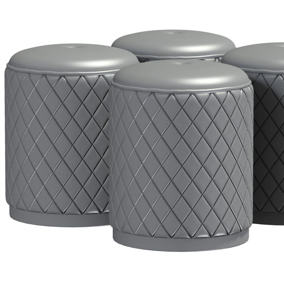 Modern Pattern Pouf 3D model_2