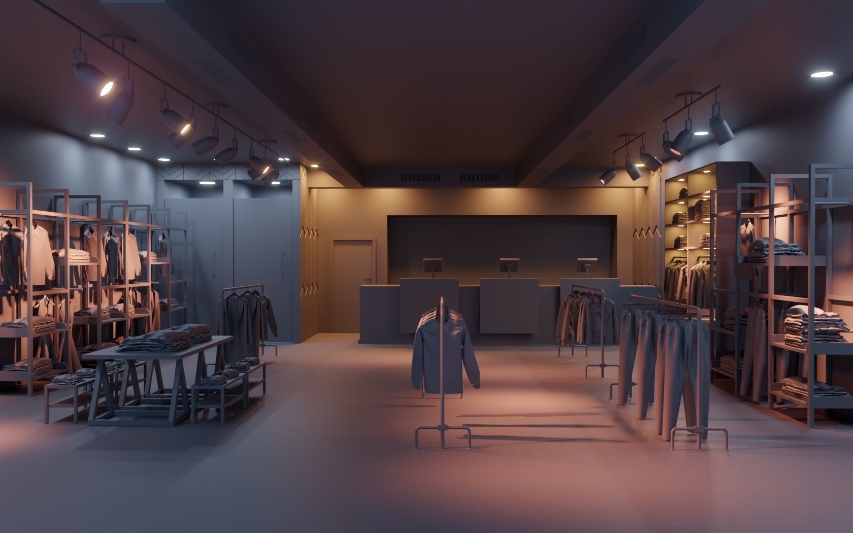 Apparel Clothing Store interior design 3D model 3D model_14