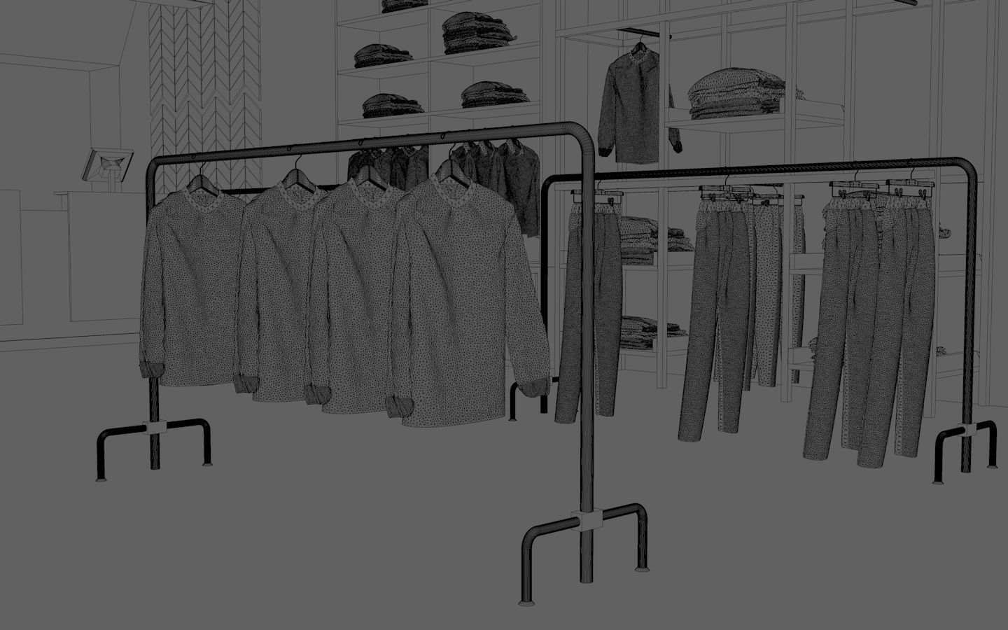 Apparel Clothing Store interior design 3D model 3D model_17